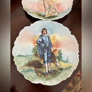 Set of two decorative plates Blu e Boy and Pinky